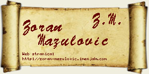 Zoran Mazulović vizit kartica